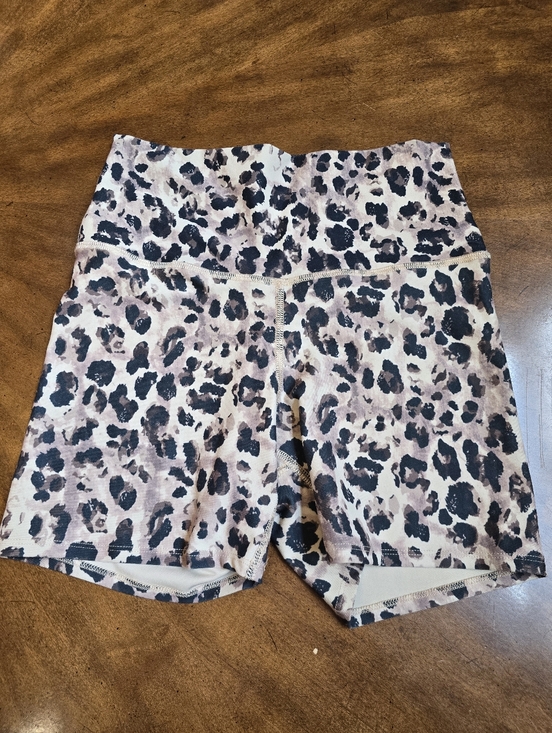 Pants - Leopard Print Bike Shorts Women's - Black & Cream